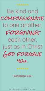 Forgiving each other just as in Christ God forgave you